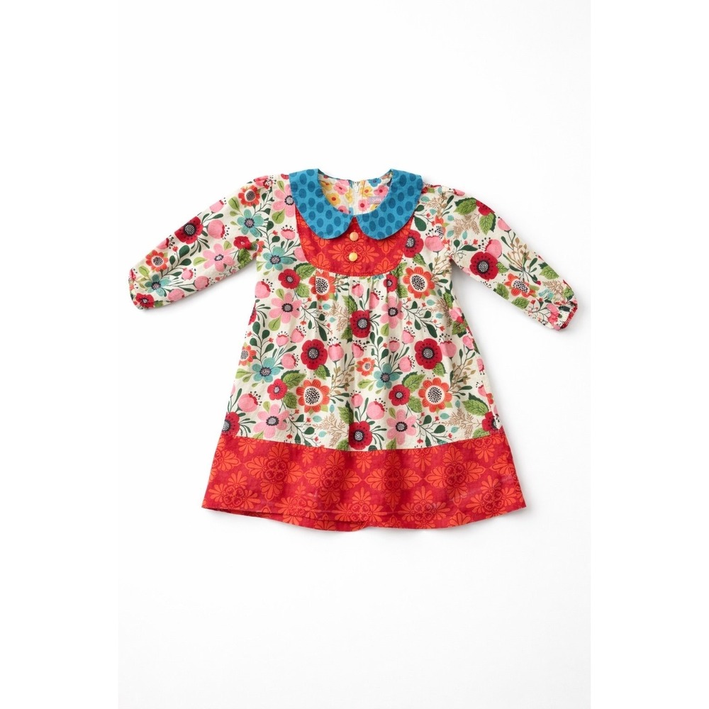 Jelly the Pug Christina‎ Floral Dress Girls 4T Cotton Long Sleeve